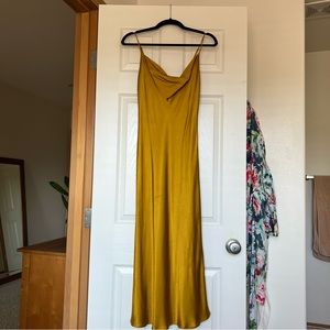 Zara Gold Satin Midi